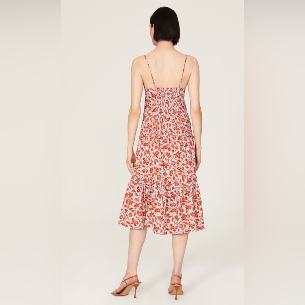 Derek Lam Collective floral midi v neck dress. - Picture 2 of 9